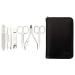 Chali 7-Piece Nail Set - Stainless Steel Manicure/Pedicure Kit with Case | Nail Scissors Clippers Tweezers & Glass File - Black - Buy Online on SooperMarket.com