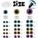 150 Pcs Glitter Safety Eyes for Amigurumi - 12/16/20 mm - Stuffed Animal Plastic Craft Eyes - DIY Puppet and Toy Doll Making - Green, Purple, Blue, Champagne, Golden - Buy Online on SooperMarket.com