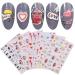 JMEOWIO 6 Sheets 3D Embossed Valentines Day Heart Nail Art Stickers Decals Self-Adhesive 5D Cute Colorful Nail Supplies Nail Art Design Decoration Accessories