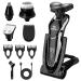 Electric Shaver Razor for Men BestMal 5 in 1 Wet/Dry Electric Shavers Razors for Men Rechargeable Waterproof Mens Electric Razor with Nose Trimmer Sideburns Hair Trimmer and Face Cleaning Brush Black
