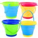 JOYIN 4 Collapsible Buckets & Basket for Kids - Portable 2L Foldable Tub for Beach, Camping, Fishing & Fun Activities - Buy Online on SooperMarket.com