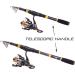 Soougayilang 2.4m Telescopic Fishing Rod & Spinning Roller Combo Carbon Fiber for Salt & Fresh Water Durable & Portable with Carrying Bag - Buy Online on SooperMarket.com