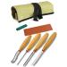 BeaverCraft  Wood Carving Chisel Set SC01 - Gouge Wood Carving Tools Kit in Rolling Pouch with Leather Strop Polishing Compound Kit - Radial Gouges Flat Chisel Bent Gouge (Chisel Set)
