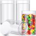 4 Pieces Round Clear Wide-mouth Leak Proof Plastic Container Jars with Lids for Travel Storage Makeup Beauty Products Face Creams Oils Salves Ointments DIY Making or Others (White 32 Ounce)