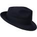 Premium Doyle Teardrop Fedora Hat 100% Wool Felt Crushable Water Resistant Unisex 7 1/4-7 3/8 Navy - Buy Online on SooperMarket.com