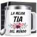 Lifecapido Aunt Gifts Tia Gifts from Niece Nephew Best Aunt Ever Gifts La Mejor tia Del Mundo Insulated Coffee Mug with Lid Mother's Day Christmas Birthday Gifts for Aunt Auntie 14OZ