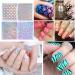Dokpav 144 Pcs Nail Vinyl Stencils Set - 72 Unique Designs for Nail Art Decoration | DIY Nail Design Tools Decals - 24 Sheets - Buy Online on SooperMarket.com
