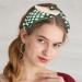 Litthing Bow Headband for Women - Polka Dot Rabbit Ears Knot Headband BOHO - Wide Twist Knot Headwrap for Girls - Green & Black Summer Hair Accessories - Buy Online on SooperMarket.com