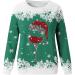 Women's Christmas Snowman & Penguin Print Sweatshirt - Green | O-Neck Raglan Pullover Top - Buy Online on SooperMarket.com