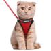 Rabbitgoo cat harness Cat leash set cat dishes with leash crockery cats outbreakingly adjustable soft with reflective stripes for cats kitten puppies cat harness leash red l l (1 Pack) red
