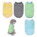 4-Pack Cotton Dog T Shirt Striped Dog Shirt Puppy T-Shirts Dogs Summer Basic T-Shirt for Medium Large dogs Striped Medium