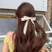JSGHGDF Bowknot Hair Clip Elegances Long Ribbon Bowknot Shape Spring Hair Clip for Girl Photography Styling Tiaras Beige - Buy Online on SooperMarket.com