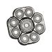 Barturer replacement heads replacement cheese heads for men |9-head handler replacement heads-universal substitute heads for body hairers with double ring Neamou silver
