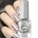 Silver Nail Polish Glitter Nail Polish - Quick Dry Breathable Nail Varnish - Holographic Metallic Mirror Effect No UV Needed Nail Polish Nail Art DIY Nail Salon for Women Girls at Home