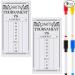 2 Pieces Dart Scoreboard Dry Erase Scoreboard Dart Score Keeper Dart Accessories with 4 Dry Erase Markers for Cricket and 01 Dart Games, 15 x 7.8 Inches