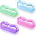 WATELL 4 Pcs Nail Brush for Everyday Use - 4 Different Kinds of Nail Brushes with Plastic Handle for Cleaning Nails - Easy to Use Brushes - Nail Cleaning Scrubbing Brush for Hands Feet Nails