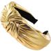 axy Wide Headband with Knot Metallic Colour Women's Headband in Metallic Look Headband Hair Accessories HR35G (Gold) - Buy Online on SooperMarket.com