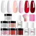 Honey Joy Dip Powder Nail Kit 6 Colors Fine Dipping Powder Set with Base & Top Coat Activator Nail Brush & Nail File No Nail Lamp Needed Dip-9pcs-01