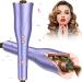 Automatic Curling Iron, Auto Hair Curler Wand with 4 Temp Up to 430?& Timer & Dual Voltage, 1" Larger Rotating Barrel Curling Iron Fast Heating, Anti-Scald, Auto Shut-Off Spin Iron for Lasting Styling Purple