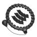 EKWIPO Infinity Weighted Hula Hoops for Adults Weight Loss, Weighted Fitness Hoop Plus Size,3rd Generation Noiseless Exercise Hoop with Counter, 26 Detachable Knots, Suitable for Women and Beginners BLACK