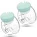 Milk pump electrically portable electrical milk pump double-handed rechargeable milk pump with noise and memory function 3 modes and 30 steps suck 2pack-green-C green