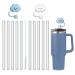 10 Pack Replacement Straws for Stanley 40 oz 30 oz Tumbler 12 inch Long Reusable Plastic Colorful Straws with Cleaning Brush and 2 Straw Cover Compatible with Stanley Cup Mug Accessories