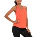 Aeuui Women's Racerback Tank Top | Mesh Yoga Shirt for Gym and Running | Orange - Small - Buy Online on SooperMarket.com
