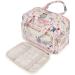 Full Size Toiletry Bag Large Makeup Bag Organizer Travel Cosmetic Bag for Women (Beige Flamingo)