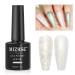 MIZHSE Pearl Top Coat Gel Nail Polish Mermaid Glitter Nail Gel Polish 2-IN-1 Shiny Shell Thread Drawing Soak Off UV LED Nail Gel for Nail Salon Home DIY Manicure 1PC 10ml 1-Pearl Top Coat