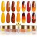Lavender Violets 14g x 6 Colors Acrylic Dip Powder Yellow Bright Orange Temperature Change Dark Brown Winter Colours Nail Art Manicure Large Capacity Dipping Powder Glitter Nail Powder J206 Amber
