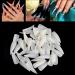 1200PC French False Nail Tips | Acrylic Stiletto Form - Full Cover 10 Sizes Clear & Natural for Salon Mani Pedi - Buy Online on SooperMarket.com