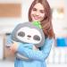 Mewaii 14 Soft Gray Sloth Mushroom Pillow Stuffed Animal Plush - Cuddly Gray Sloth Plushie Toy for Kids - Buy Online on SooperMarket.com