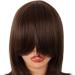 MapofBeauty 18 Inch/45 cm Layered Bangs Straight Synthetic Fiber Shoulder Length Hair Daily Use Wig (Brown) - Buy Online on SooperMarket.com