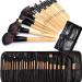 Makeup Brushes Set 24pcs Natural Hair Synthetic Wood Handle Cadrim Professional Makeup Brush Set Foundation Powder Blush Blending Shading Eyeshadow Concealers Cosmetic Brushes Kit Travel Makeup Brush yellow
