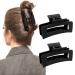 WLLHYF 2 Pieces Square Claw Clips 3.5 Inch Matte Non-slip Hair Clamps Medium Hair Claw Clips Fashion Strong Hold Banana Clips Thick Thin Hair Styling Accessories for Women Girls 2 Black