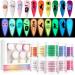 Saviland Acrylic Powder Set Glows in the Dark Acrylic Nail Powder 10 Luminous Colors Professional Polymer Powder for Nail Extension Nail Carving, Halloween Nails Design, Fall French Nails, Gift for Women A-Luminous glows i
