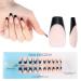 Shop 240PCS French Tips Gel x Nail Tips - Long Coffin Press On Nails in Black-Natural White | Pre-Applied Tip Primer & Base Coat for DIY Nail Extensions - Buy Online on SooperMarket.com