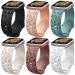 6 Pack Leopard Engraved Band Compatible with Apple Watch Band 38mm 44mm 45mm 49mm, Waterproof Cheetah Sport Silicone Wristbands Replacement for iWatch Series 8 7 6 5 4 3 2 SE for Women Starlight-38 A-Black/Pink Sand/Pine Green/Starlight/Smoke Violet/White