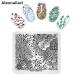 4-Piece Nail Art Stamping Plates - Floral Butterfly & Plaid Design Templates for Perfect Manicure - Multi-Pattern Stencil Tool - Buy Online on SooperMarket.com