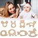 Tyfyh 8-Piece Wooden Baby Bite Ring Set | Safe Wooden Animal Teething Toys | DIY Craft Wooden Rings for Babies & Childcare - Buy Online on SooperMarket.com