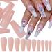 500pc Nude Pink Press on Coffin Nails - Acrylic Nail Art Tips for Women & Girls - Buy Online on SooperMarket.com