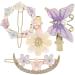KALLORY Womens Hair Clips 4pcs Acrylic Flower Hair Clips  Rhinestone Bobby Pin Floral Hair Barrettes for Women Girls Girl Hair Clips