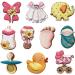 LILIAO Baby Shower Cookie Cutter Set - 10 Pcs Stainless Steel - Footprint, Dress, Carriage, Pacifier, Duck, Elephant, Bottle, Rattle, Ribbon Baby Biscuit Cutters - Buy Online on SooperMarket.com