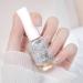 Glitter Silver Nail Polish Quick Dry Long Lasting Shimmer Nail Varnish Natural Peel off Water Based Formula No UV Needed Nail Paint Art Manicure Gifts for Women Girls DIY Home(10ml)