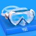 Kids Snorkel Swim Mask, Child Diving Mask Anti-Fog Swim Goggles with Nose Cover for Snorkeling Diving Swimming Blue