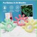 Buy Silicone Teething Bite Ring for Babies - 2-Pack | Toddler Teeth Relief | Perfect Shower Gifts - Green & Pink - Buy Online on SooperMarket.com
