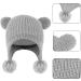Toddler Winter Hat with Double Pom Pom Earflaps | Fleece Lined Beanie for Baby Boys and Girls | 6-12 Months, Grey - Buy Online on SooperMarket.com