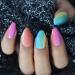 Buy Shiny Colorful Press On Nails | Ombr Rainbow Fake Nails Set - 24pcs Medium Size - Buy Online on SooperMarket.com