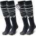 Fayhijun ski socks men women children ski lumps 2 couple merino performance sports socks warm winter socks thermosocks for girls boys skiing snowboard breathable elastic cuff 43-47 black