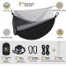 Portable Camping Hammock with Net | Lightweight Parachute Nylon Hammock for Backpacking, Beach, Patio | Includes Tree Straps and Carabiners | Black & Grey - Buy Online on SooperMarket.com
